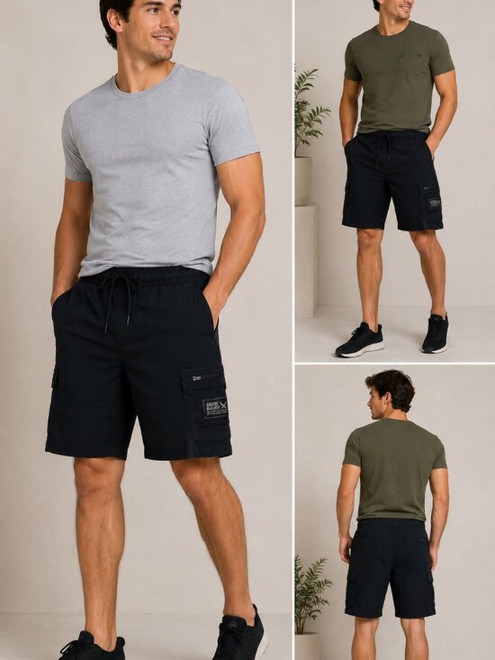 Eddie Bauer Other - Eddie Bauer Men's Black Cargo Hiking Shorts Size Medium Outdoor Utility Shorts